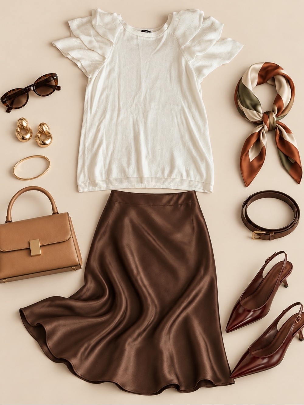 Express Cream Ruffle Short Sleeve Knit Top